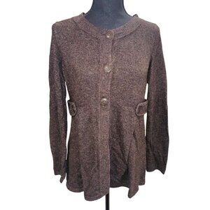 Banana Republic Luxury Cashmere Blend Soft Brown Cardigan Sweater Sustainable